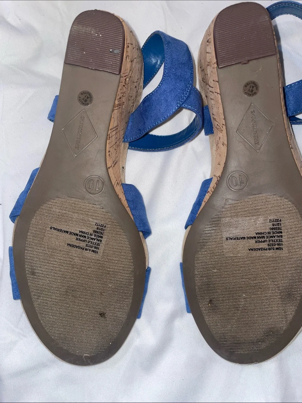 St. John's Bay Blue Suede Knot Wedge Sandals